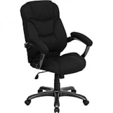 Flash Furniture Fabric Executive Office Chair, Fixed Arms, Black (GO725BK)