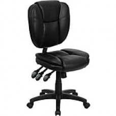 Flash Furniture LeatherSoft Leather Computer and Desk Office Chair, Armless, Black (GO930FBKLEA)