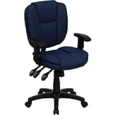 Flash Furniture Fabric Computer and Desk Office Chair, Adjustable Arms, Blue (GO930FNVYARMS)