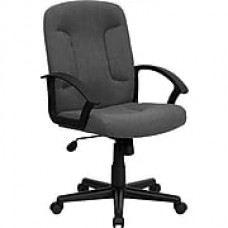 Flash Furniture Fabric Computer and Desk Office Chair, Fixed Arms, Gray (GOST6GYFAB)