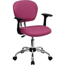 Flash Furniture Fabric Computer and Desk Office Chair, Fixed Arms, Pink (H2376FPINKARMS)