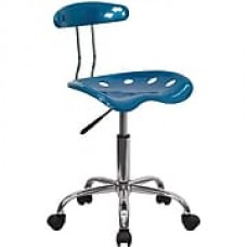 Flash Furniture Polymer Plastic Computer and Desk Office Chair, Armless, Bright Blue (LF214BRIBLU)