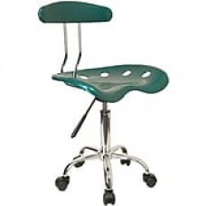 Flash Furniture Plastic Computer and Desk Office Chair, Armless, Green (LF214GN)