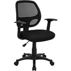 Flash Furniture Fabric Computer and Desk Office Chair, Fixed Arms, Black (LFW118ABK)