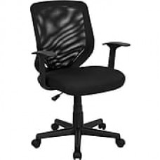 Flash Furniture Fabric Computer and Desk Office Chair, Fixed Arms, Black (LFW95ABK)