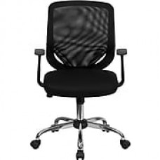 Flash Furniture Mesh Computer and Desk Office Chair, Fixed Arms, Black (LFW95MESHBK)