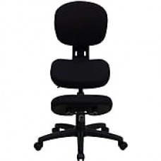 Flash Furniture Kneeling Posture Fabric Kneeling Office Chair, Armless, Black (WL1430)