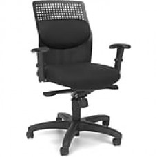 OFM Airflow Fabric Computer and Desk Office Chair, Adjustable Arms, Black (811588015160)