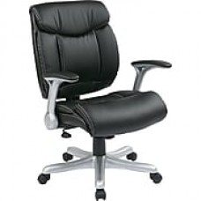 Office Star Eco Leather Executive Office Chair, Adjustable Arms, Black (ECH8967R5-EC3)