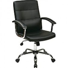 Office Star Ave Six® Faux Leather Malta Office Chair, Black