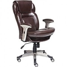 Serta Back in Motion Leather Executive Office Chair, Fixed Arms, Frye Chocolate (44187)