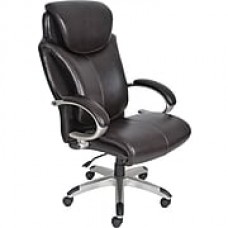 Serta Leather Computer and Desk Office Chair, Fixed Arms, Roasted Chestnut (43809)