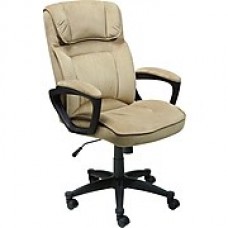 Serta Fabric Computer and Desk Office Chair, Fixed Arms, Light Beige (43670)