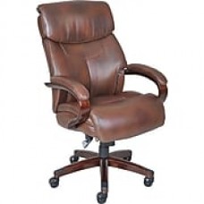 La-Z-Boy Bradley Bonded Leather Executive Chair, Fixed Arms, Roast Chestnut, Seat Dimensions: 21.75 - 23.75H x 22"D (44762)