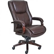 La-Z-Boy Winston Leather Executive Office Chair, Fixed Arms, Brown (44763)