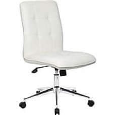 Boss Leather Executive Office Chair, Armless, White (B330-WT)