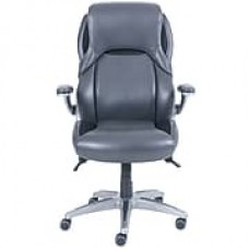 Dormeo Bristol Octaspring Bonded Leather Executive Office Chair, Adjustable Arms, Dark Gray (49583)