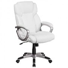 Flash Furniture Faux Leather Mid-Back Executive Office Chair, White (GO2236MWH)