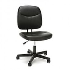 Essentials by OFM Armless Leather Desk Chair, Black (ESS-6005-BLK)