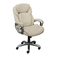 Serta Works My Fit Bonded Leather Executive Office Chair with 360 Motion Support, Inspired Ivory (CHR200063)