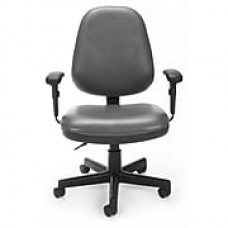 OFM Straton Plastic Computer and Desk Office Chair, Adjustable Arms, Charcoal Gray (119-VAM-AA-604)