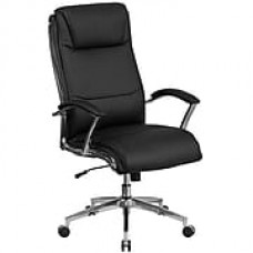 Flash Furniture High Back Designer Black Leather Executive Swivel Office Chair with Padded Arms (GO2192BK)