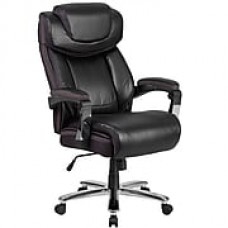 HERCULES Series 500 lb. Capacity Big & Tall Black Leather Executive Swivel Office Chair (GO2223BK)