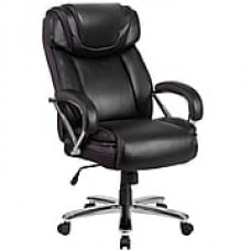 HERCULES Series 500 lb. Capacity Big & Tall Black Leather Executive Swivel Office Chair with Extra Wide Seat (GO2092M1BK)