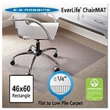 Deflecto Robbins® 60''x46'' Vinyl Chair Mat for Carpet & Hard Floor, Rectangular, Clear (ESR120321)