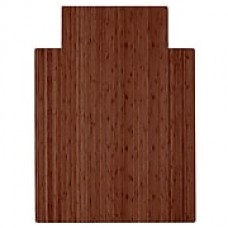 Anji Mountain Roll-Up 52''x48'' Bamboo Chair Mat for Hard Floor, Rectangular, Walnut (AMB24051)