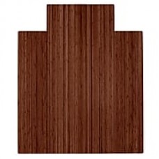 Anji Mountain Roll-Up 52''x44'' Bamboo Chair Mat for Hard Floor, Rectangular w/Lip, Walnut (AMB24053)