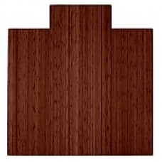 Anji Mountain Roll-Up 57''x55'' Bamboo Chair Mat for Hard Floor, Rectangular w/Lip, Walnut (AMB24054)