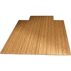 Anji Mountain Roll-Up 48''x35.63'' Bamboo Chair Mat for Carpet, Rectangular w/Lip, Natural (AMB24003)