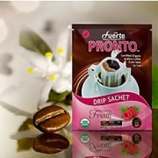 FUERTE® Pronto® Fruitti™ Drip Bag Organic Arabica Coffee, Natural Chocolate Berries, Pack of 18 (PFB-96)