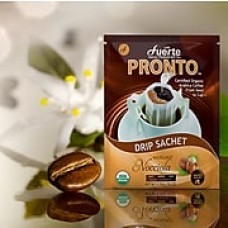 FUERTE®Pronto® Nocciola™Drip Bag Organic Arabica Coffee, Natural Hazelnut Flavor, Pack of 18 (PNH-101)