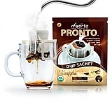 FUERTE® Pronto® Vaniglia™ Drip Bag Organic Arabica Coffee, Vanilla Natural Flavor, Pack of 36 (PVV-26B)