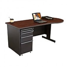 Marvel® Zapf® 72" x 30" Laminate Teachers Conference Desk; Figured Mahogany