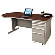 Marvel® Zapf® Featherstone 72" x 30" Laminate Teachers Conference Desk; Figured Mahogany