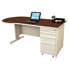 Marvel® Zapf® 72" x 30" Laminate Teachers Conference Desk; Figured Mahogany