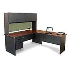 Marvel® Pronto® Dark Neutral 72" x 78" Laminate Desk W/Return, Peridot