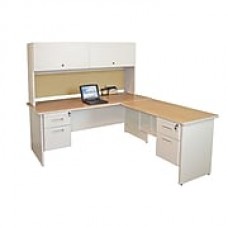 Marvel® Pronto® 72" x 78" Laminate Desk W/Return & Pedestal; Beryl