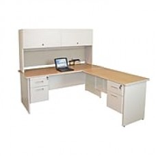 Marvel® Pronto® 72" x 78" Laminate Desk W/Return & Pedestal; Chalk