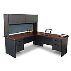 Marvel® Pronto® 72" x 78" Laminate Desk W/Return & Pedestal; Slate