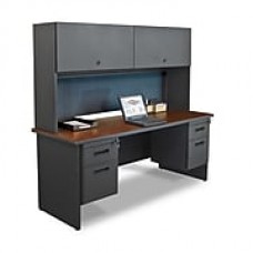 Marvel® Pronto® 72" x 24" Laminate Double Pedestal Credenza Desk W/Flipper Door; Slate