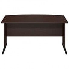 Bush Business Westfield Elite 60W x 36D C-Leg Bow Front Desk, Mocha Cherry, Installed