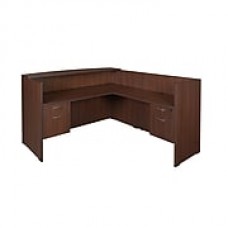 Regency Sandia Lockdowel Reception Desk with Return & Pedestals, Java