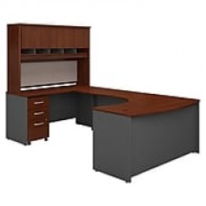 Bush Business Furniture Westfield 60W Left Handed Bow Front U Shaped Desk with Hutch and Storage, Hansen Cherry (SRC093HCSU)