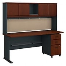 Bush Business Furniture Cubix 72W Desk with Hutch and Mobile File Cabinet, Hansen Cherry (SRA051HCSU)