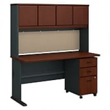 Bush Business Furniture Cubix 60W Desk with Hutch and Mobile File Cabinet, Hansen Cherry (SRA050HCSU)