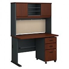 Bush Business Furniture Cubix 48W Desk with Hutch and Mobile File Cabinet, Hansen Cherry (SRA049HCSU)